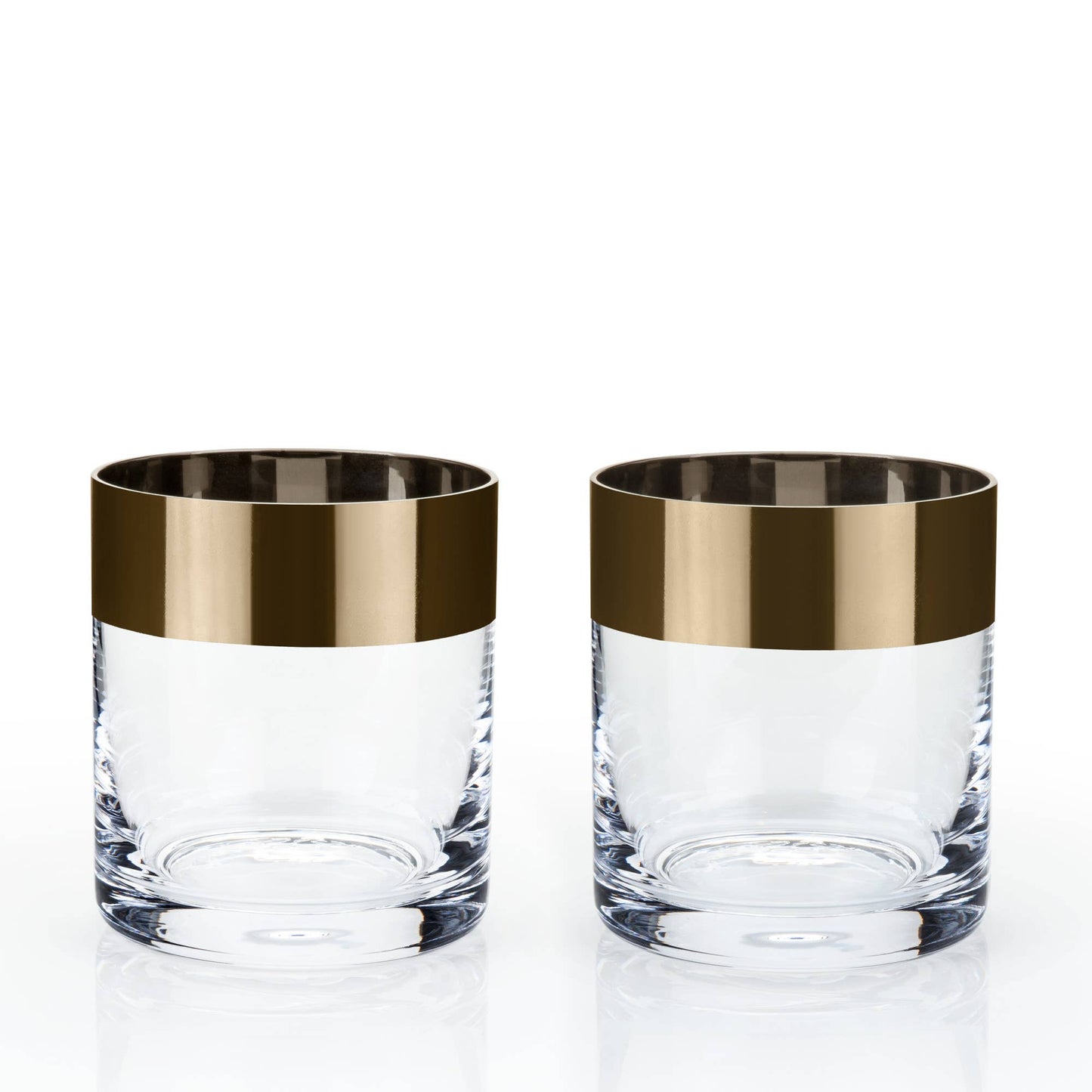 Irving™ Bronze Rimmed Crystal Lowball Tumblers Set of 2