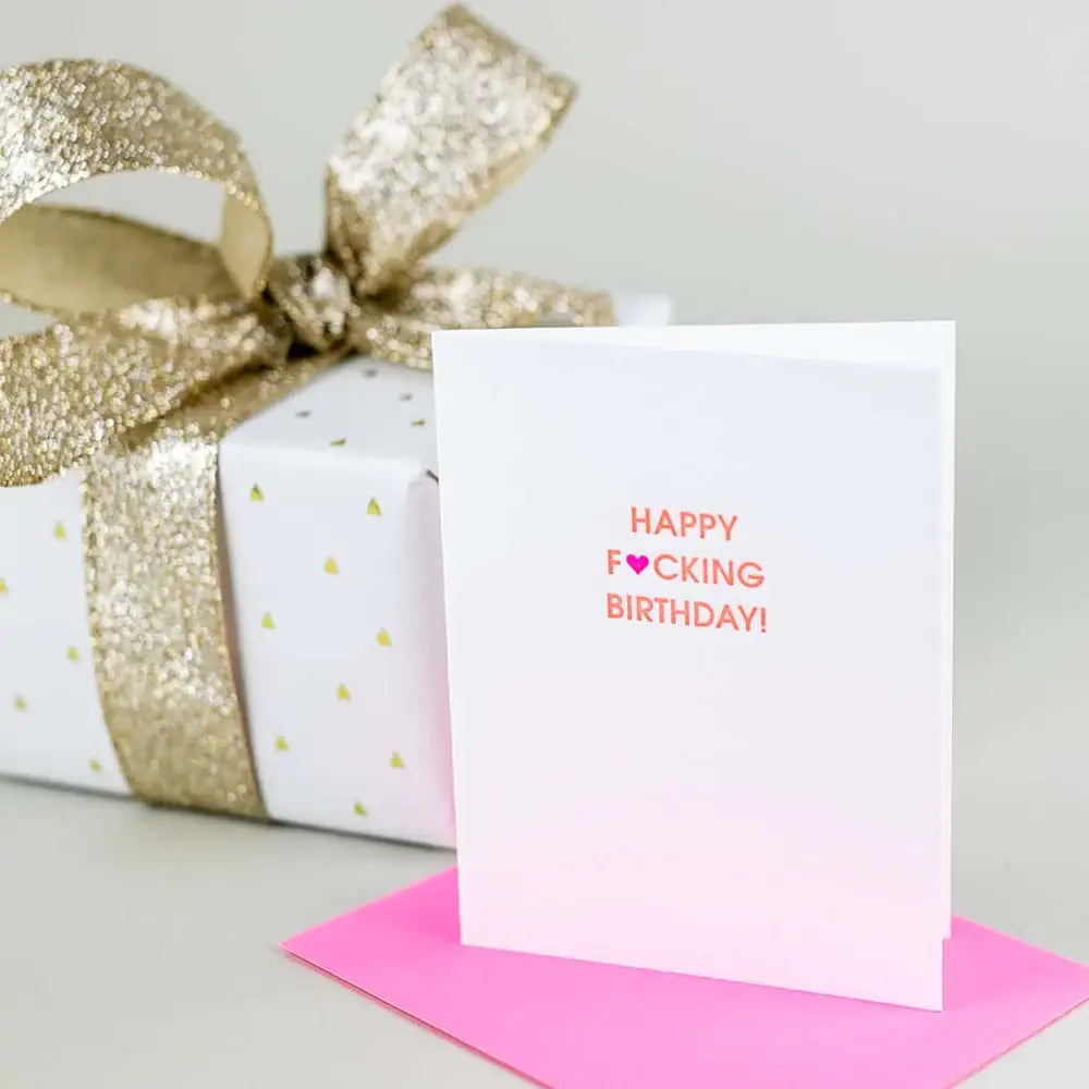 Happy Fucking Birthday Heart - Birthday - Letterpress Card