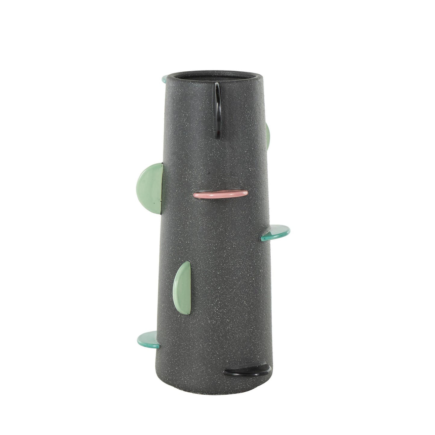 Eclectic Black Ceramic Decorative Vase