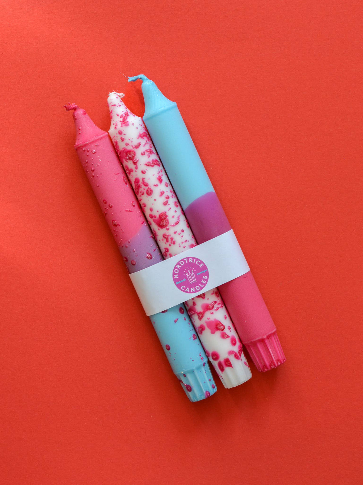 Taper candles- 3 pack/ Fuschia