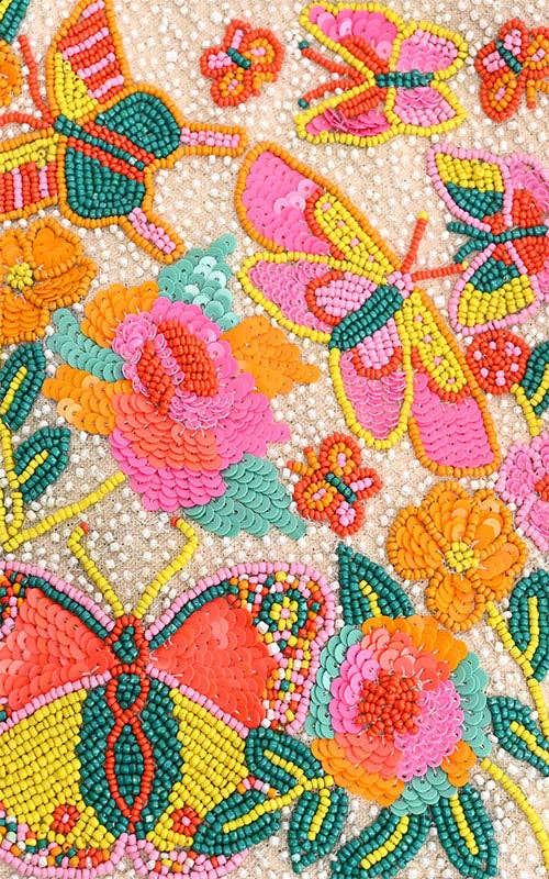 Rainbow Wings Floral Tote