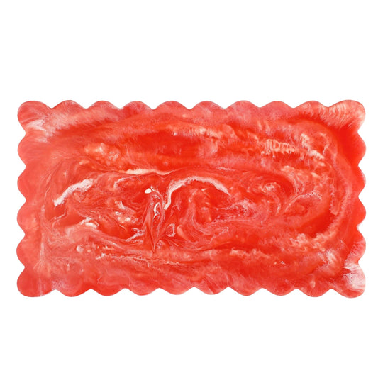 Scallop Cheese Board | Pink Hand-Poured Resin | 14 Inch