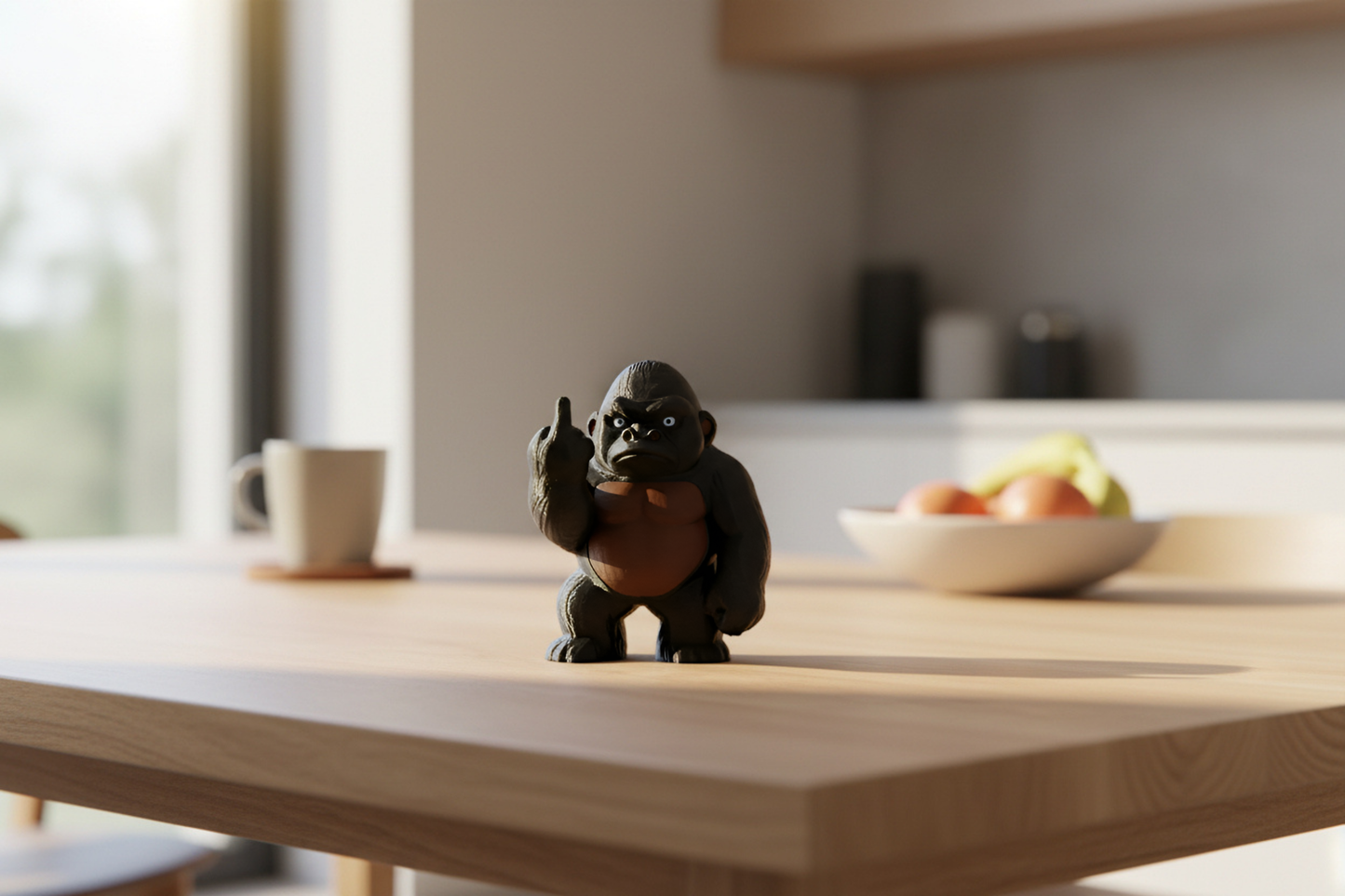 Gorilla Middle Finger Figurine, Funny Gag Gift