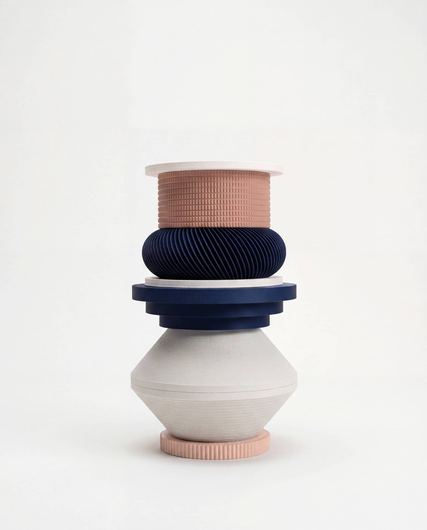 Totem Sculptural Vase - Cobalt Pink White - Statement Decor