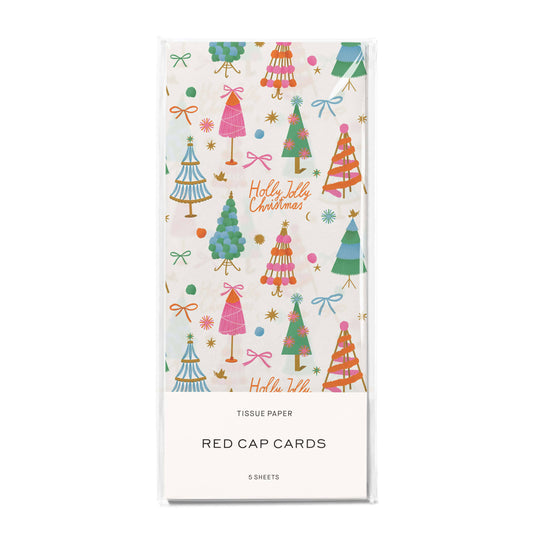 Holly Jolly Trees Christmas Tissue Paper | 5 Sheets