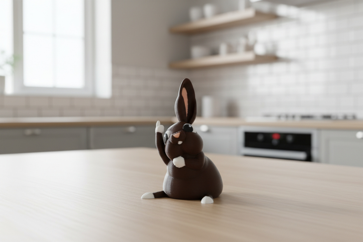 Rabbit Middle Finger Figurine, Funny Gag Gift