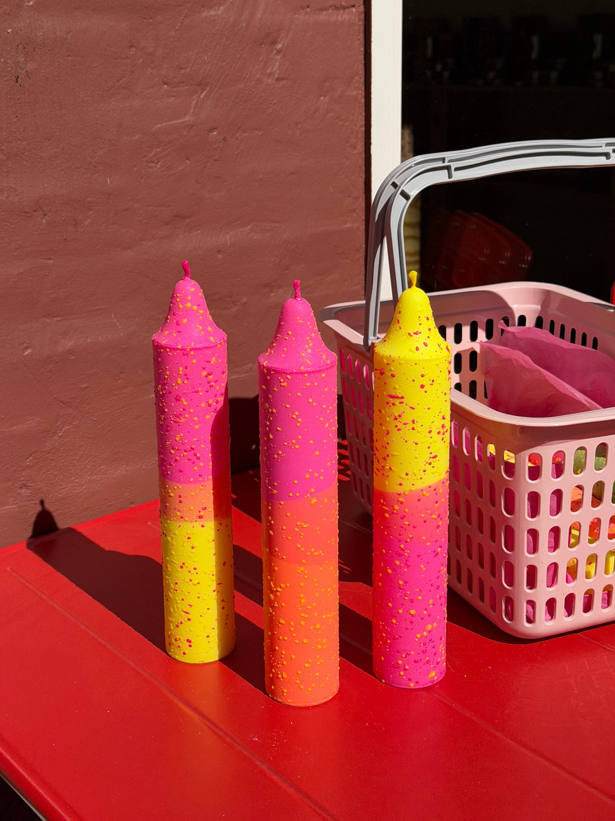 Block Candle, Summer Neon Confetti Mix (quantity of 1)