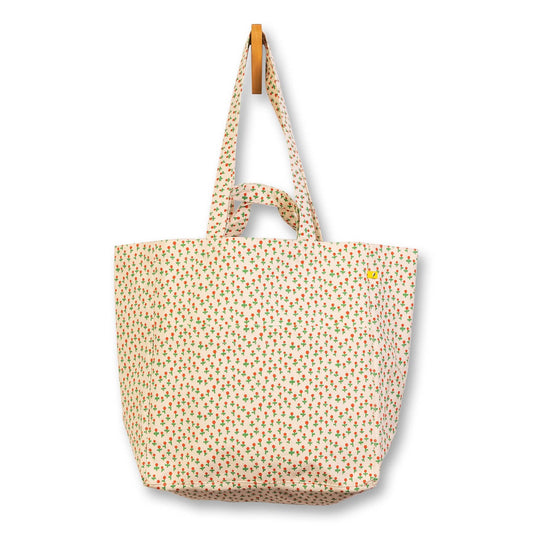 Fluf Tiny Roses Organic Cotton Box Tote