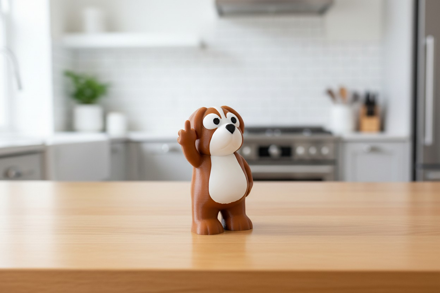 Dog Middle Finger Figurine, Funny Gag Gift
