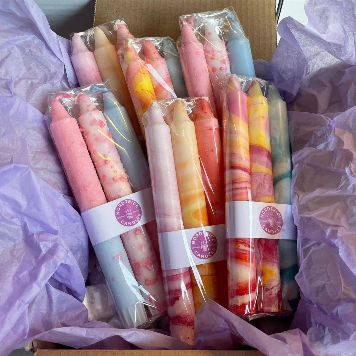 Taper candles- 3 pack/ Fuschia