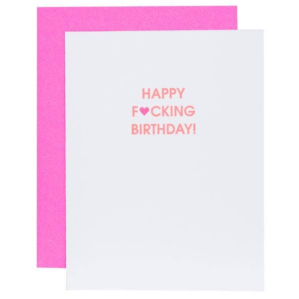 Happy Fucking Birthday Heart - Birthday - Letterpress Card