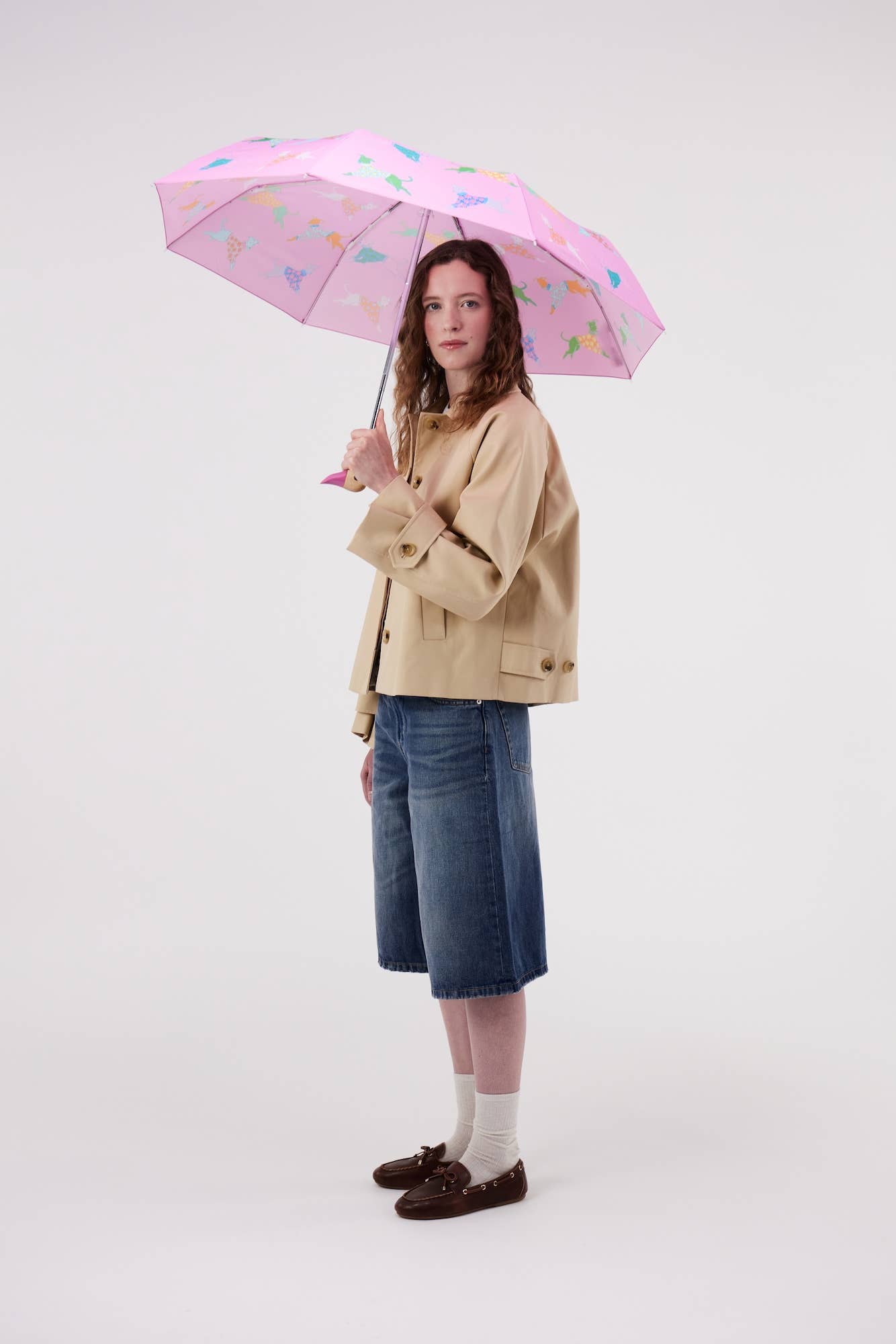 Dogs in Blue & Pink Duckhead Umbrella