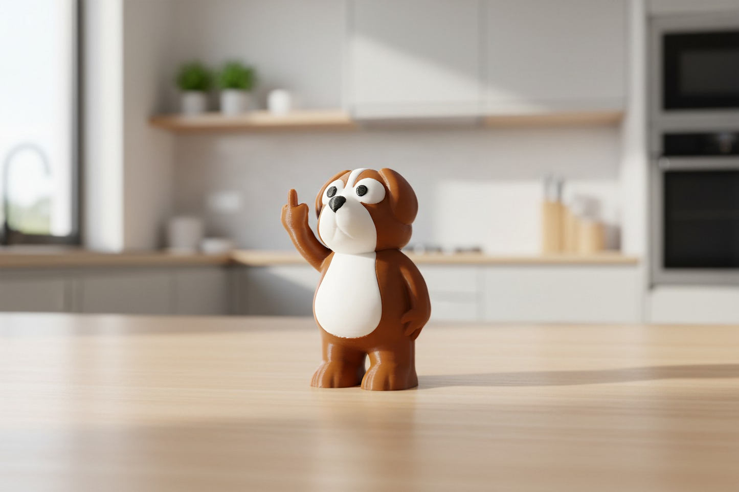 Dog Middle Finger Figurine, Funny Gag Gift