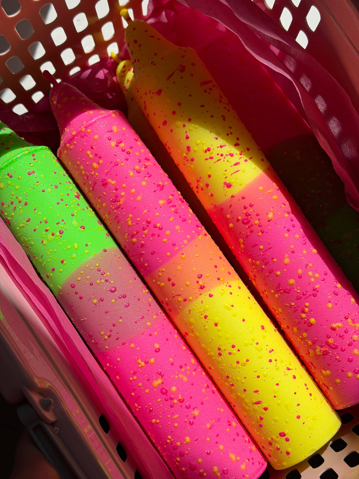 Block Candle, Summer Neon Confetti Mix (quantity of 1)