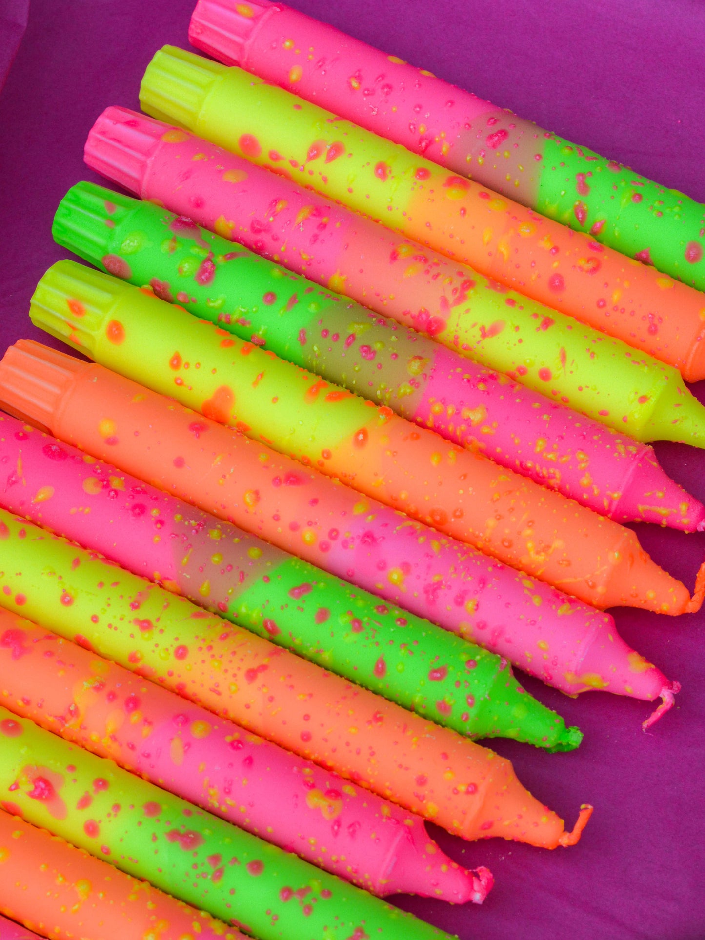 Taper candles- 3 pack/ Neon Orange
