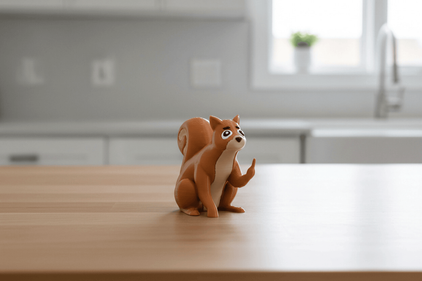 Squirrel Middle Finger Figurine, Funny Gag Gift