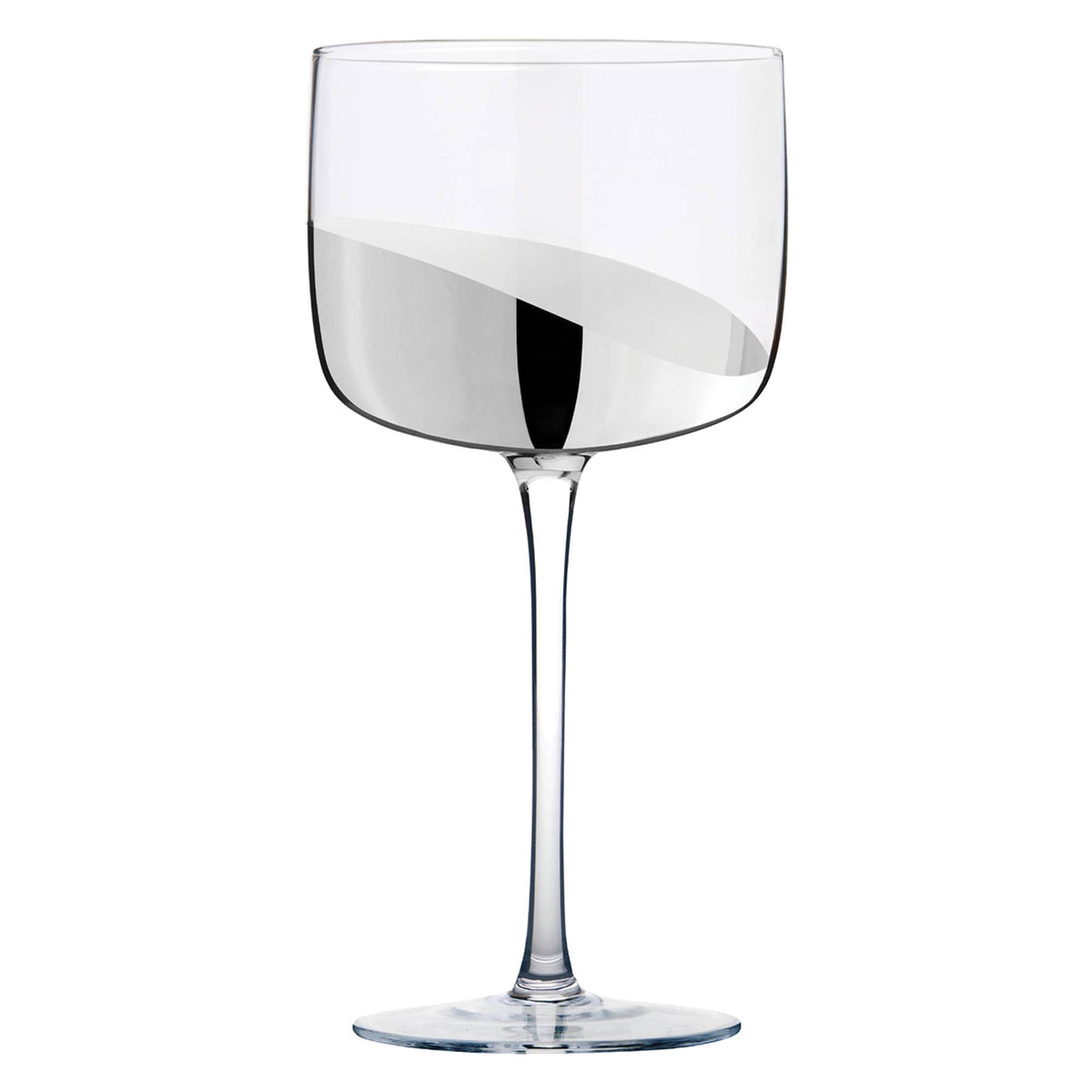 Wave Silver Gin Glasses, Set of 2 – Handcrafted Cocktail Glass Set