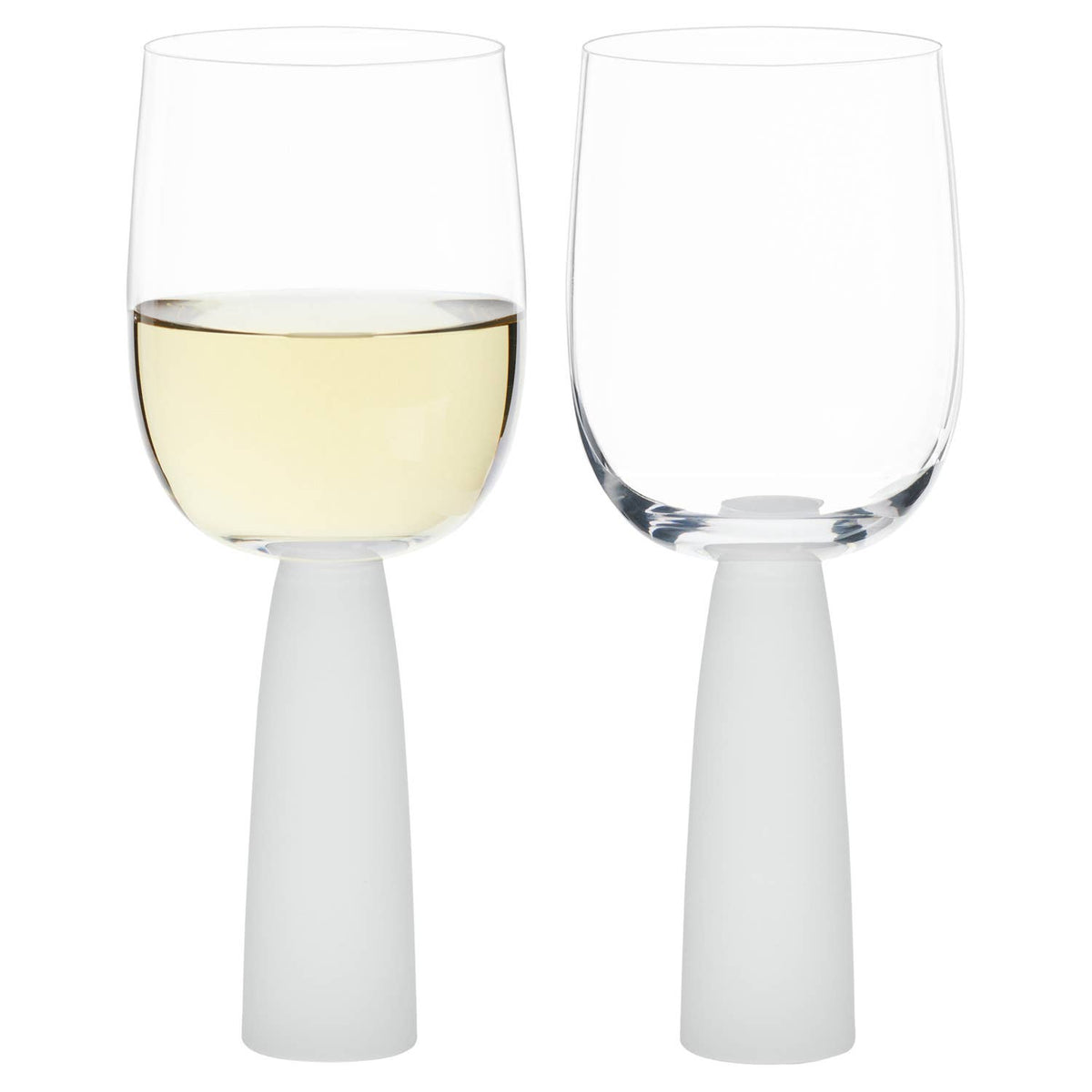 Oslo Frost Wine Glasses, Set of 2 – For Red & White Wine – Handcrafted Glassware