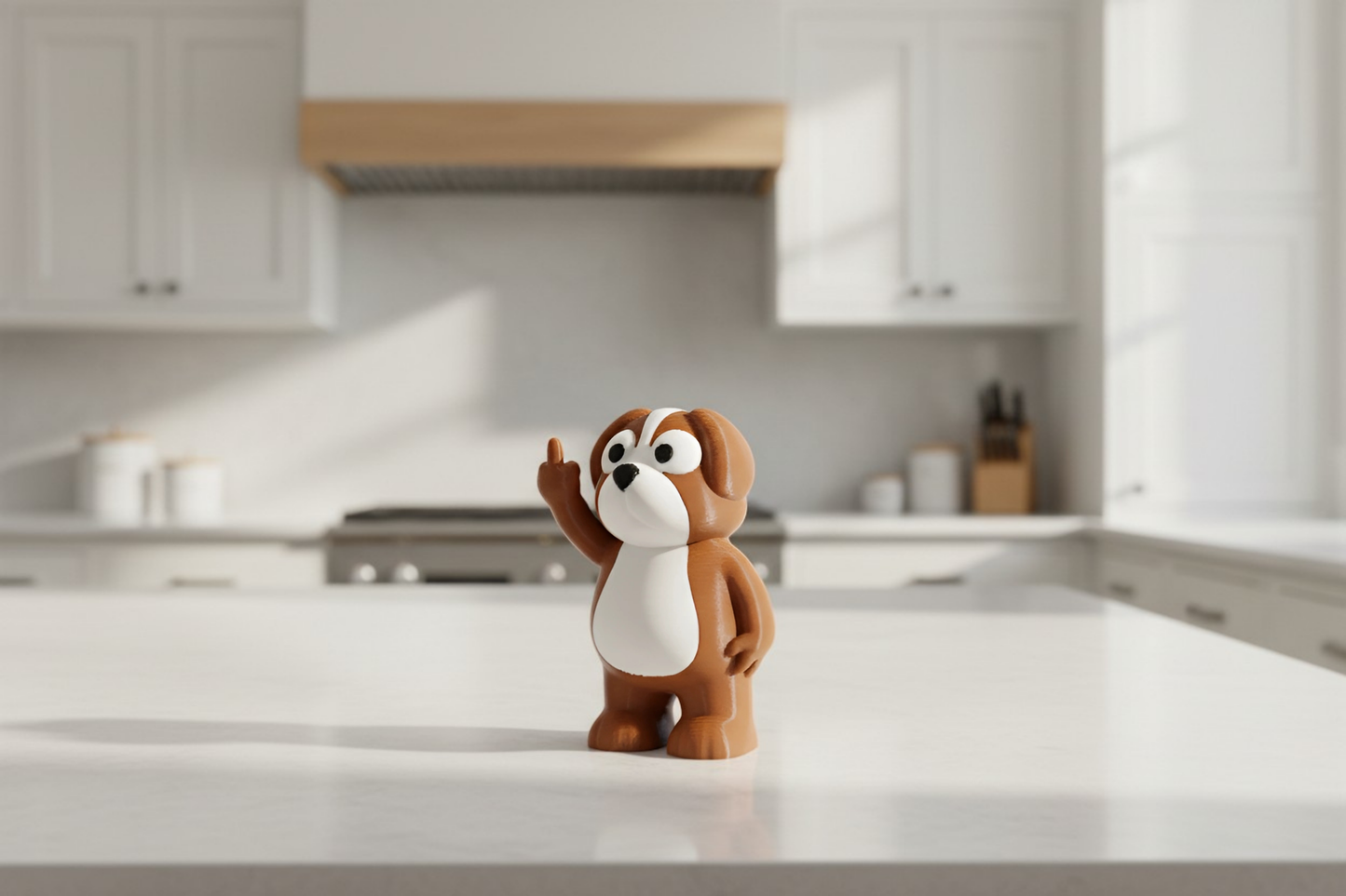 Dog Middle Finger Figurine, Funny Gag Gift