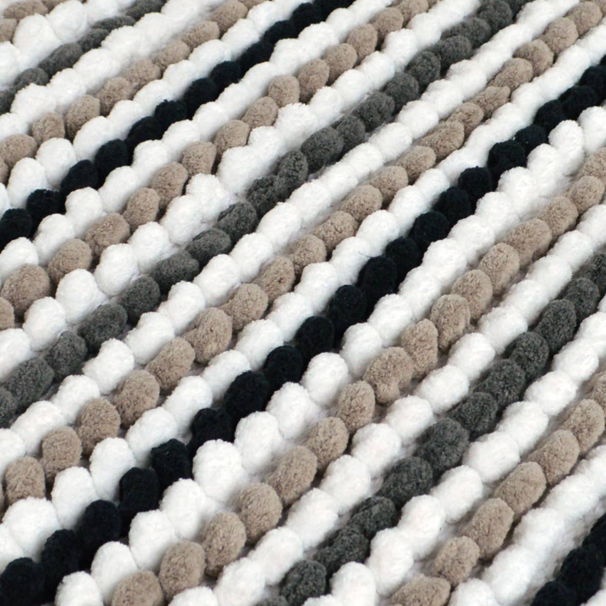 Striped Chunky Bobble Bath Mat - Super Soft & Absorbent