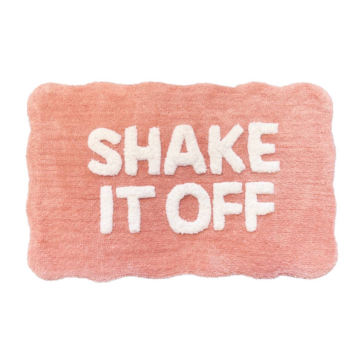 Shake It Off Slogan Bath Mat - Fun Scallop Rug