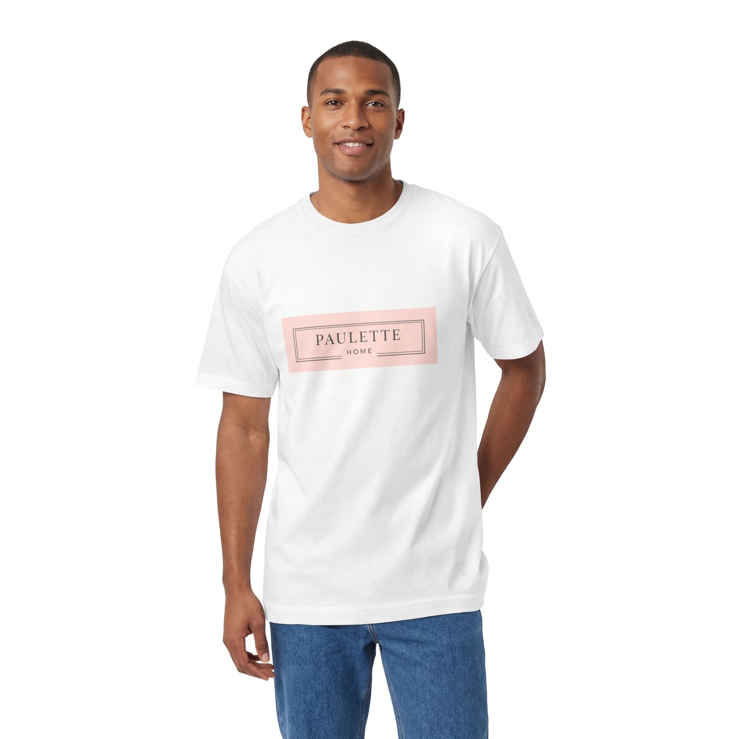 Classic Tee — 'Paulette Home' Minimal Pink Logo Shirt