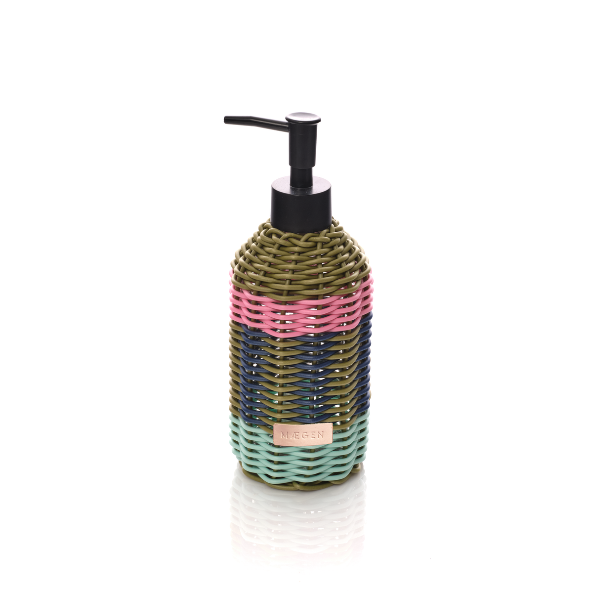 Maegen Hand-Woven Soap Dispenser | Pink & Navy