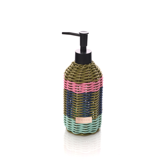 Maegen Hand-Woven Soap Dispenser | Pink & Navy