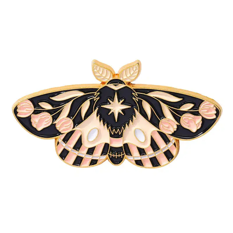 Floral Moth Butterfly Enamel Pins - Beautiful brooch pins
