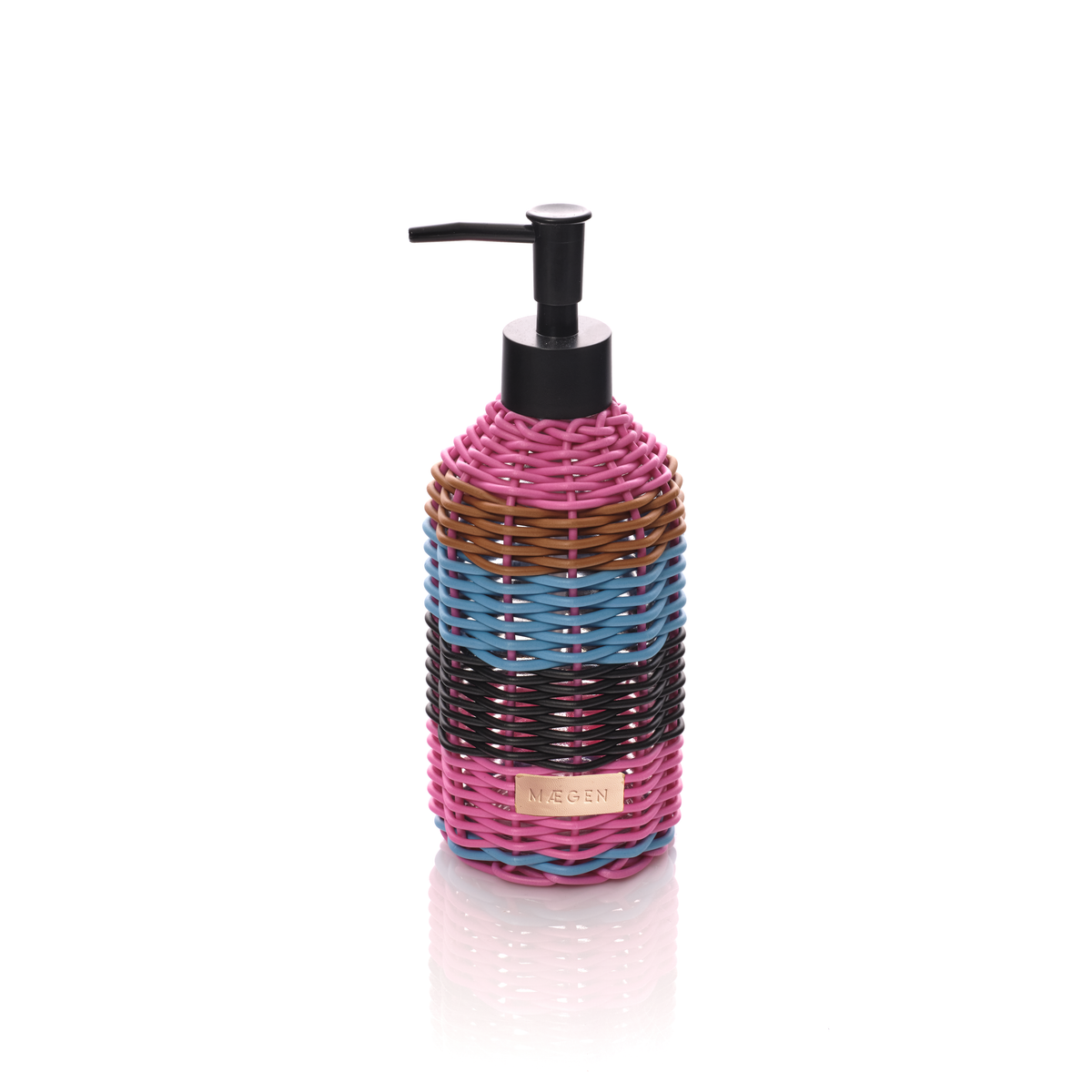 Maegen Hand-Woven Soap Dispenser | Hot Pink & Blue