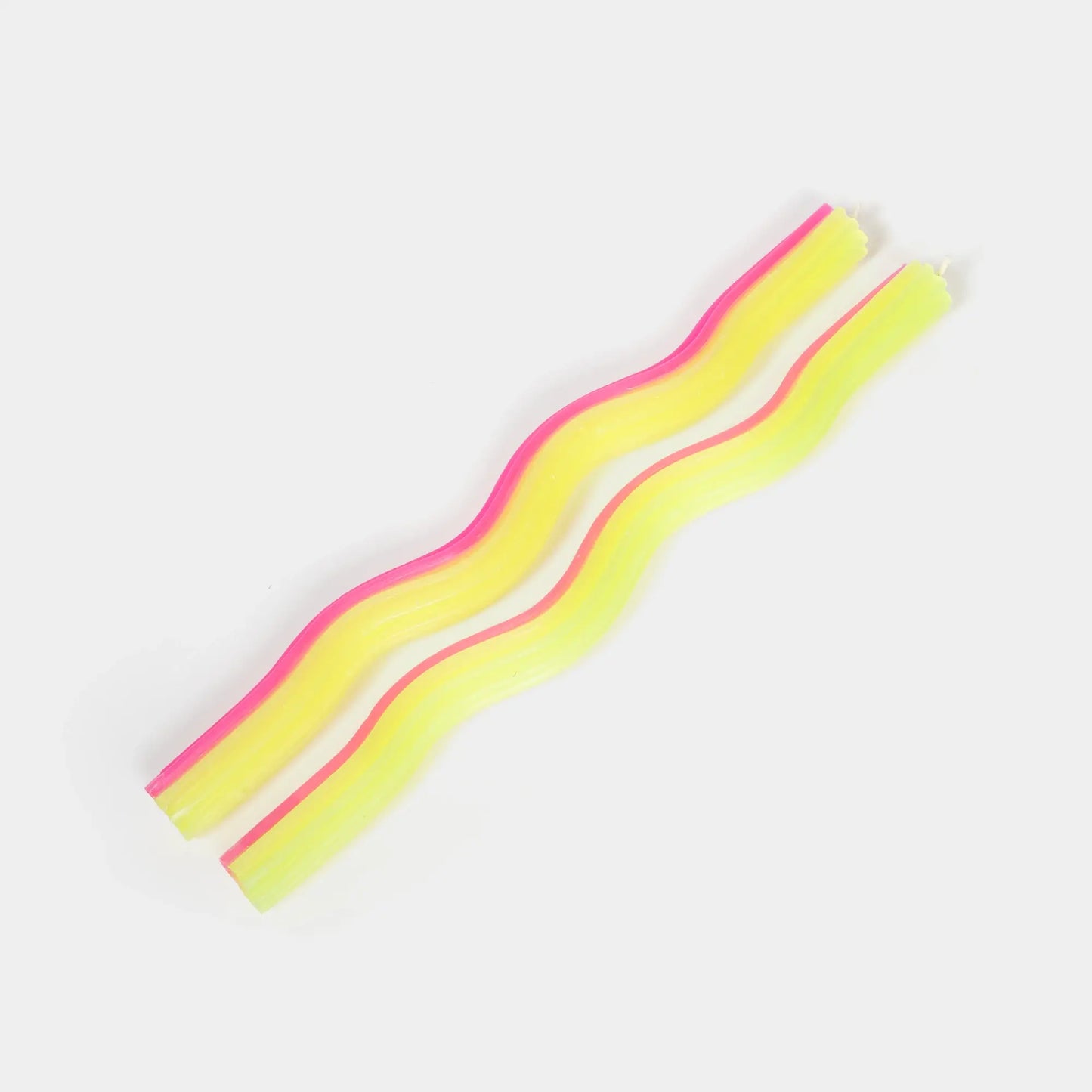 Wiggle Candles - Yellow & Pink (2 Pack) - 11" Vibrant Tapers