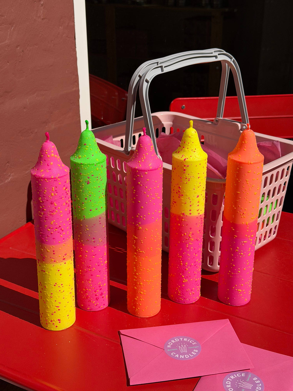 Block Candle, Summer Neon Confetti Mix (quantity of 1)