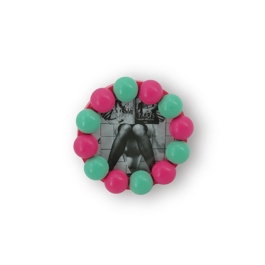 Picture Frame  - Bubbles - Neon Pink/Mint -14.5x14.5cm