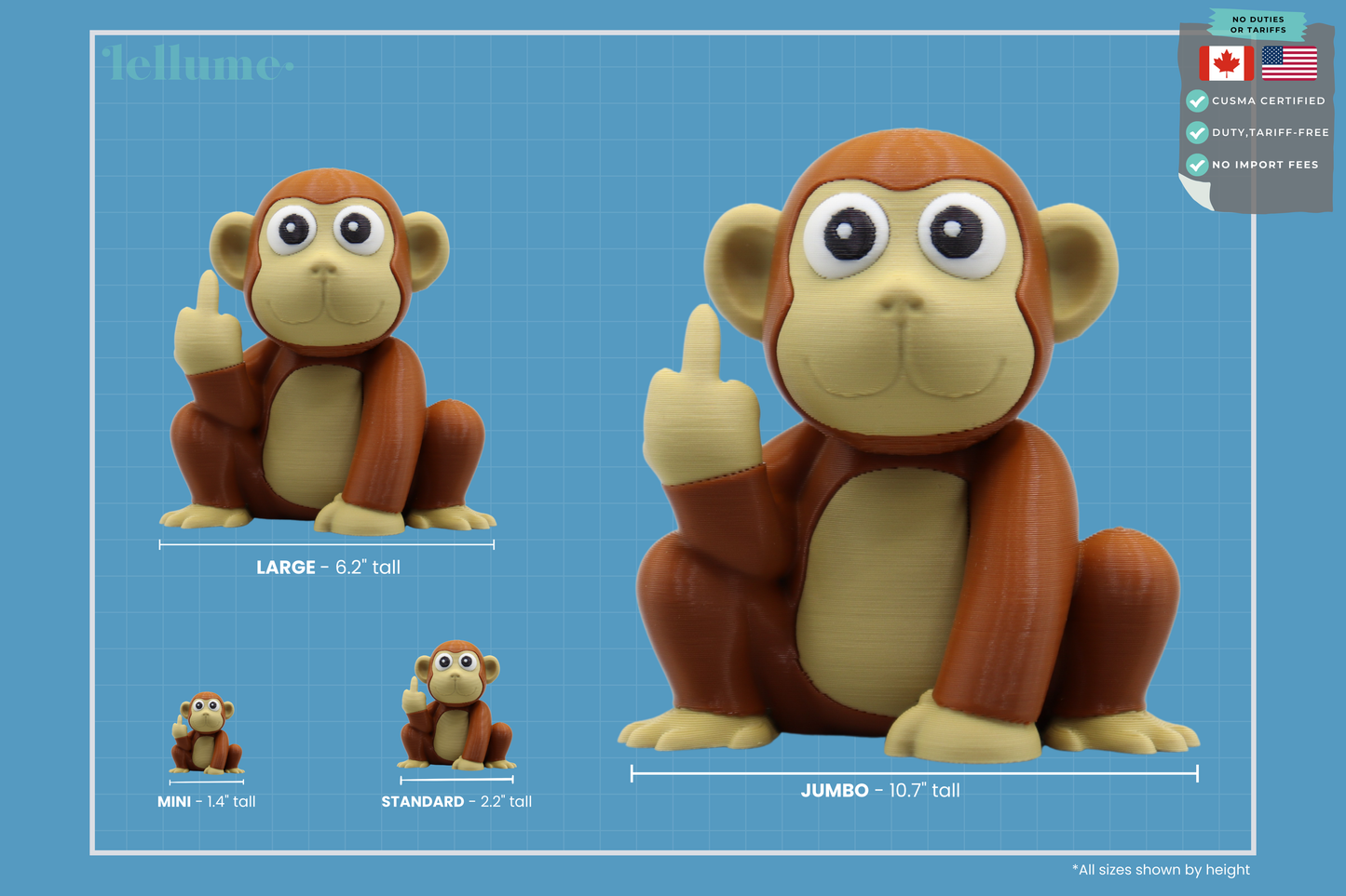 Monkey Middle Finger Figurine, Funny Gag Gift