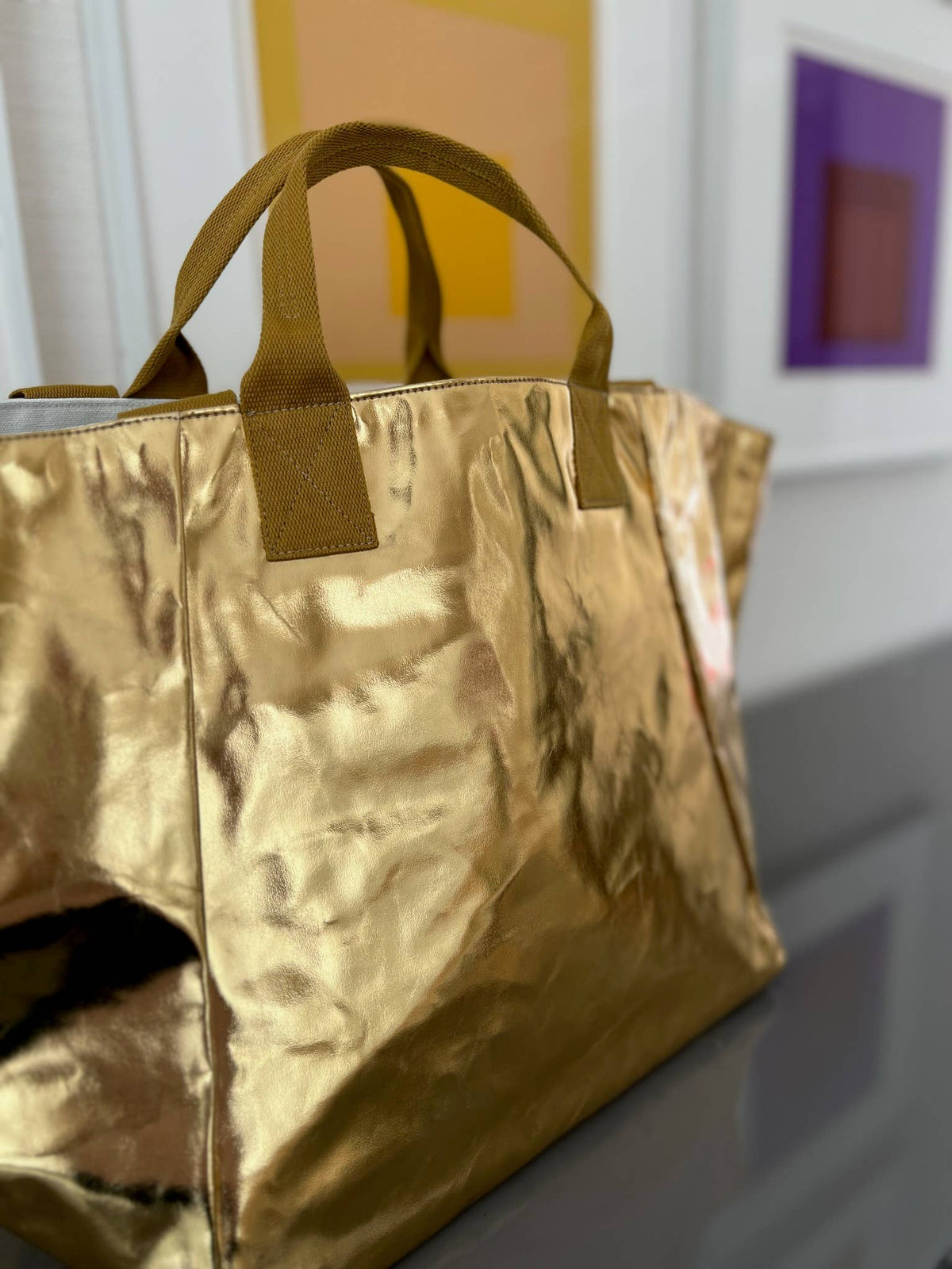 Gold Metallic Chelsea Tote Bag
