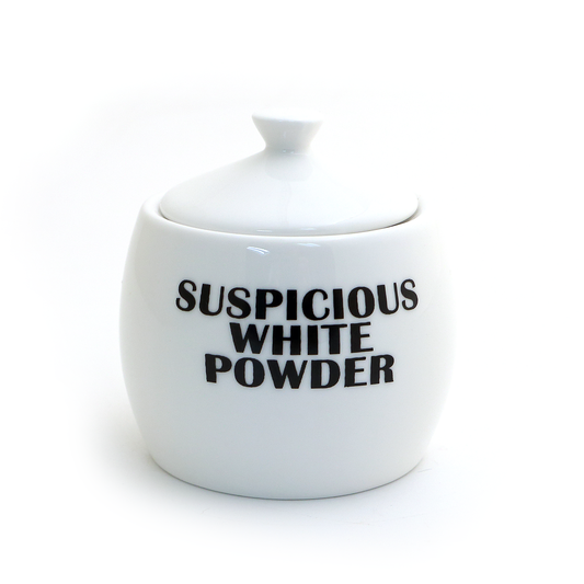 Suspicious White Powder Round Sugar Bowl