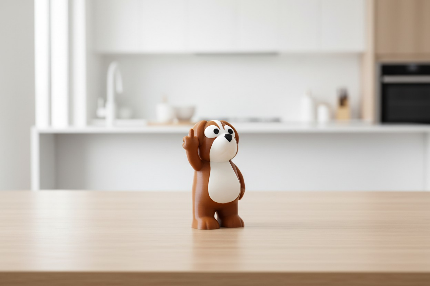 Dog Middle Finger Figurine, Funny Gag Gift