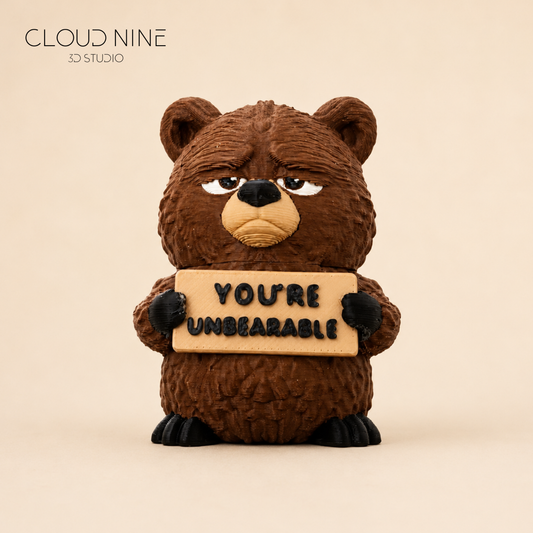 3D Printed Funny Animals with Attitude Desk Decor, Sassy Animals, BEAR