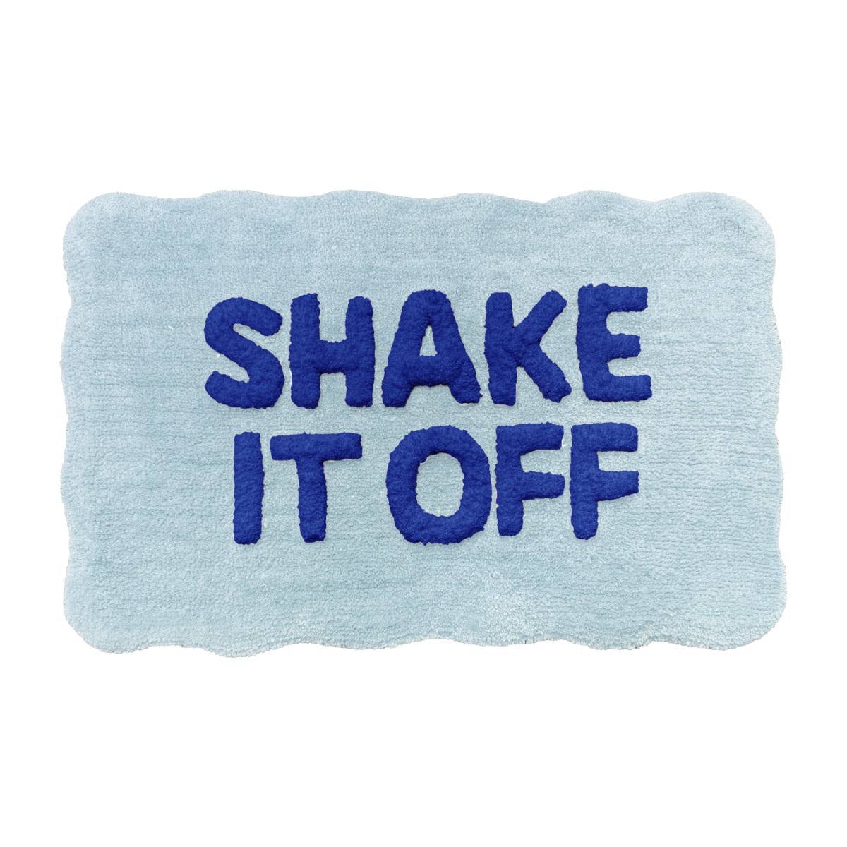 Shake It Off Slogan Bath Mat - Fun Scallop Rug