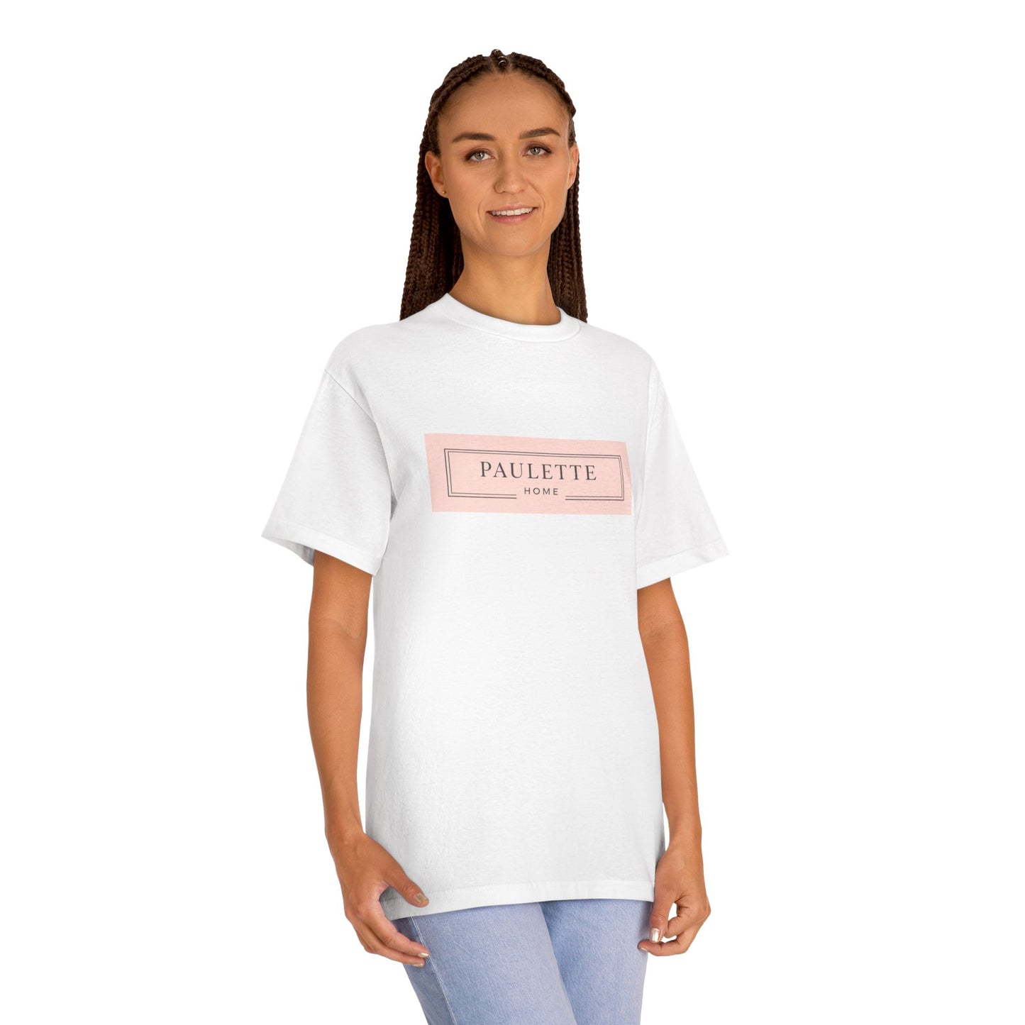 Classic Tee — 'Paulette Home' Minimal Pink Logo Shirt