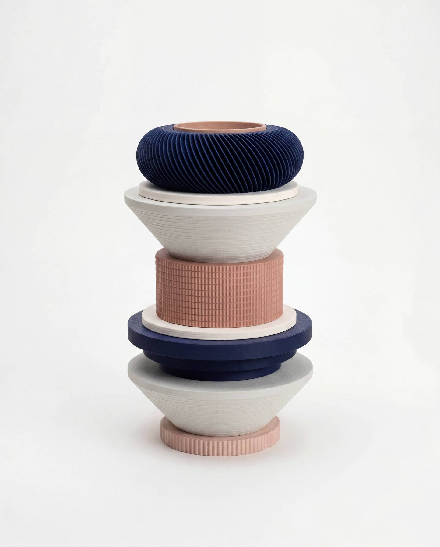 Totem Sculptural Vase - Cobalt Pink White - Statement Decor