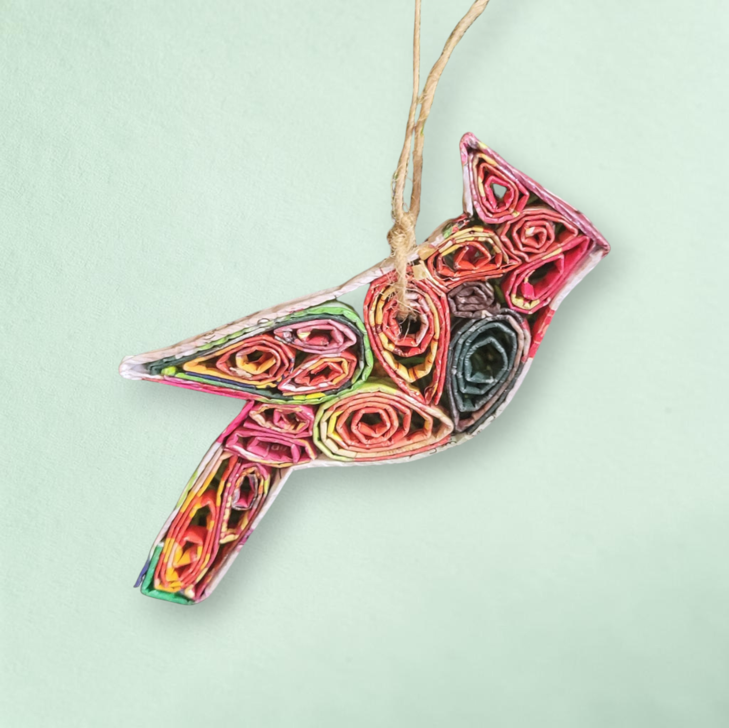 Cardinal Christmas Ornament - Recycled Paper