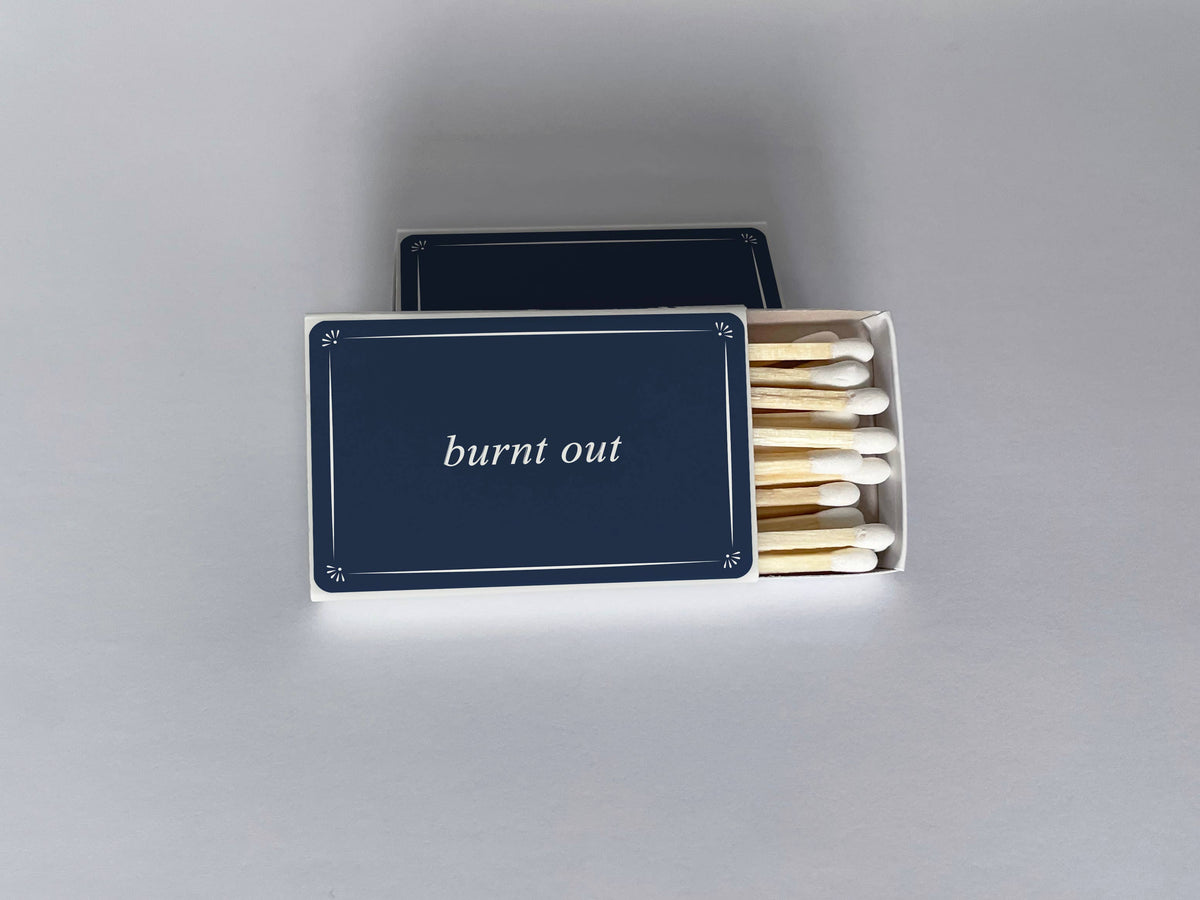Burnt Out Navy Blue Matchbook