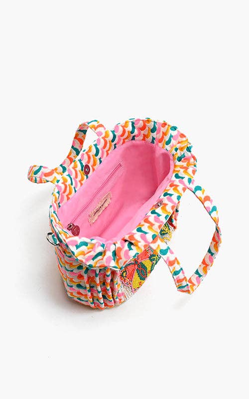 Rainbow Wings Floral Tote