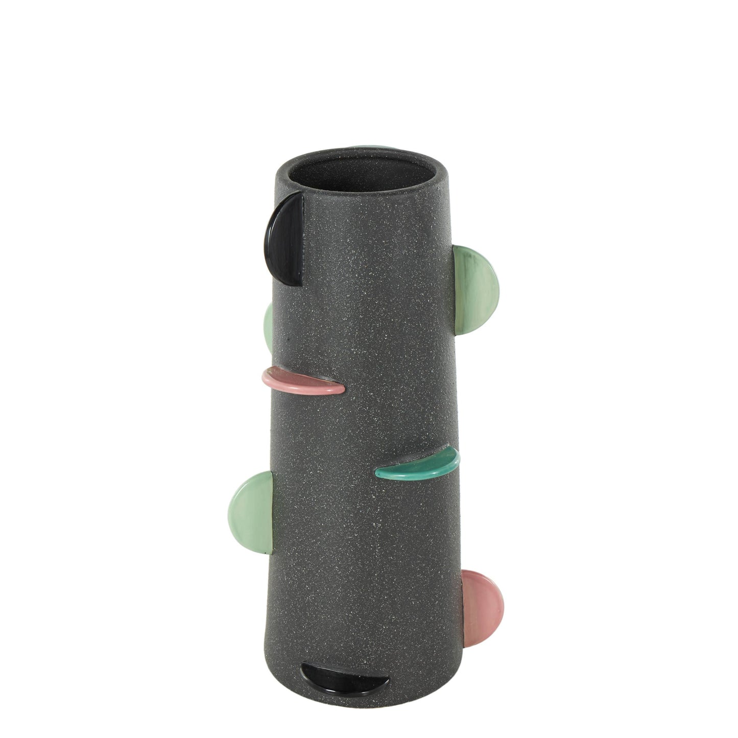 Eclectic Black Ceramic Decorative Vase
