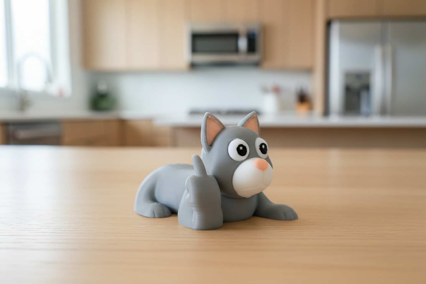 Cat Middle Finger Figurine, Funny Gag Gift
