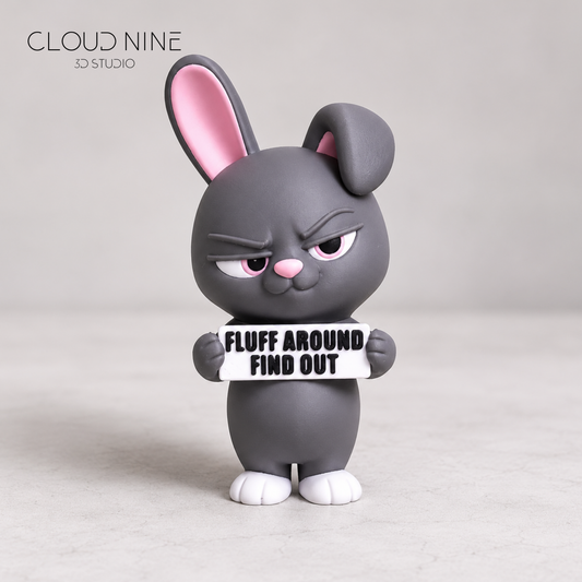 Sassy Bunny Desk Figure, 3D Printed