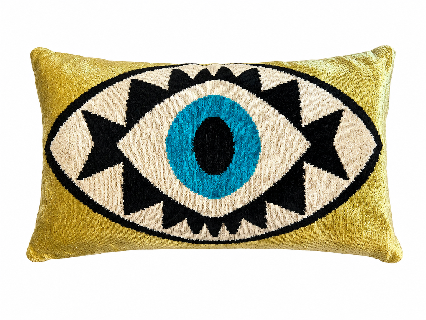 Silk Ikat Eye Velvet Pillow