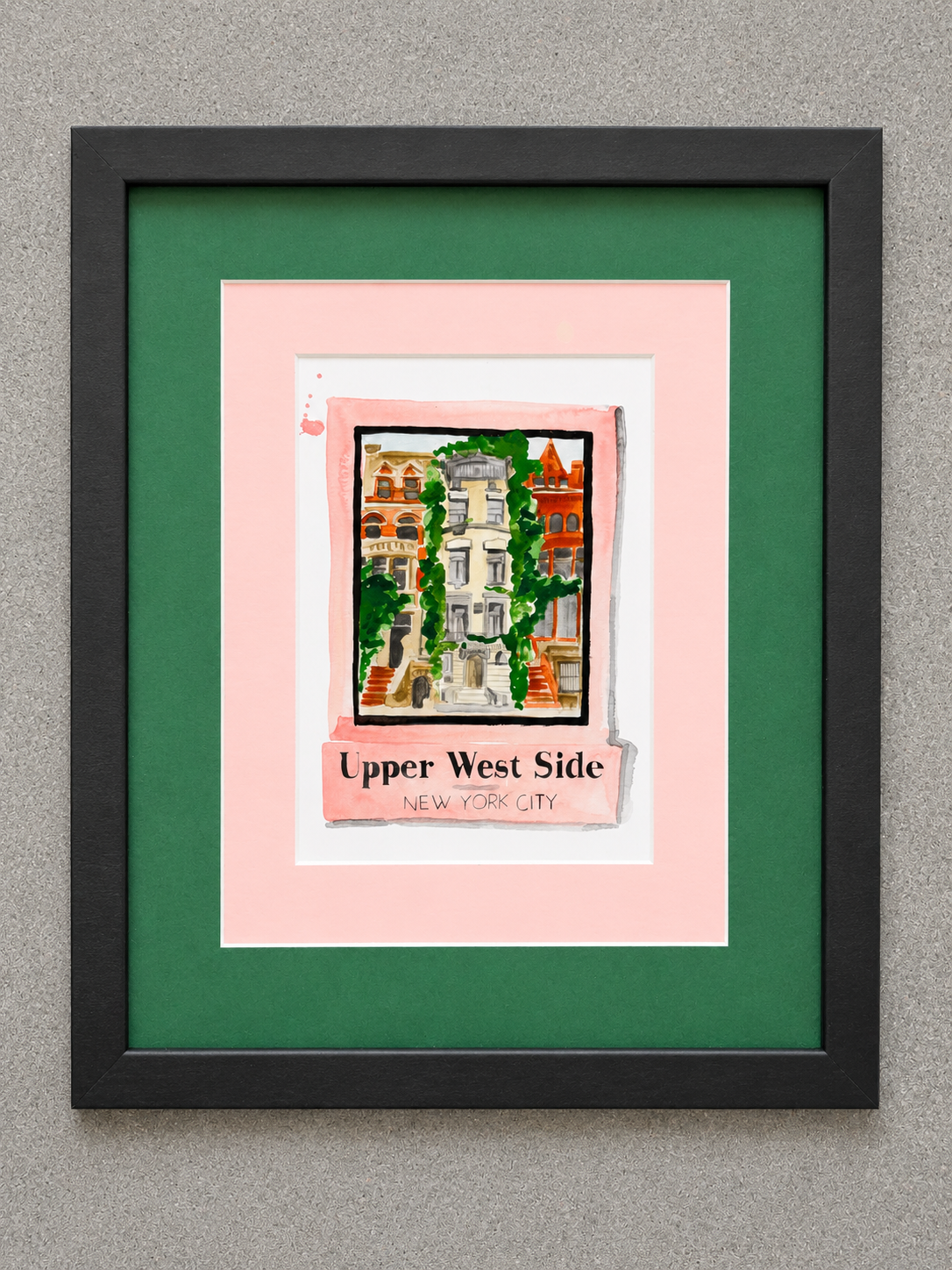 Custom Framed Upper West Side NYC Matchbook Art Print. 14x12