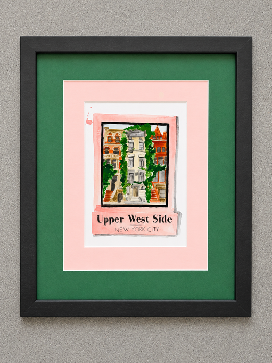 Custom Framed Upper West Side NYC Matchbook Art Print. 14x12